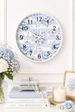Powder Blue Sugar Blossom Stripes - Wall Clock