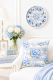Powder Blue Sugar Blossom Stripes - Square Pillow