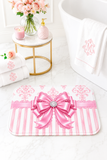 Princess Pink Damask Bow - Bath Mat