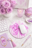 Orchid Lilac Damask Bow - Mouse Pad
