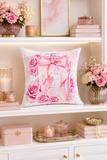 Square Pillow - Pink Blush & Roses Perfume Bottle - Blessed (Faith)
