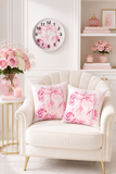 Square Pillow - Pink Blush & Roses Perfume Bottle - Blessed (Faith)