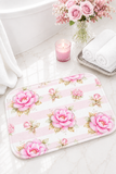 Pink Sugar Blossom Stripes - Bath Mat
