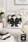 Ivory Noir Couture Diamond Bow - Square Pillow