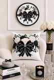 Ivory Noir Couture Diamond Bow - Square Pillow