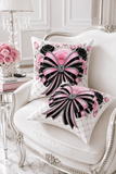 Pink Noir Couture Diamond Bow - Square Pillow