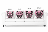 Pink Noir Couture Diamond Bow - Square Pillow
