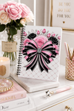 Pink Noir Couture Diamond Bow - Spiral Notebook