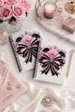 Pink Noir Couture Diamond Bow - Spiral Notebook