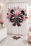 Pink Noir Couture Diamond Bow - Shower Curtains