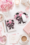 Pink Noir Couture Diamond Bow - Spiral Notebook