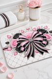 Pink Noir Couture Diamond Bow - Bath Mat