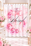 Pink Blush & Roses Perfume Bottle - Blessed Black (Faith) - Shower Curtains