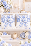 Duchess Blue Diamond Bow - Square Pillow