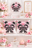 Pink Noir Couture Diamond Bow - Wall Clock
