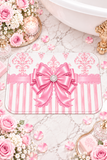 Princess Pink Damask Bow - Bath Mat