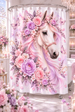 Blushing Lavender Equestrian Horse - Shower Curtains