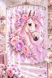 Blushing Lavender Equestrian Horse - Shower Curtains