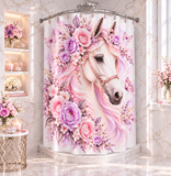 Blushing Lavender Equestrian Horse - Shower Curtains