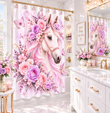 Blushing Lavender Equestrian Horse - Shower Curtains