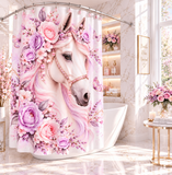 Blushing Lavender Equestrian Horse - Shower Curtains