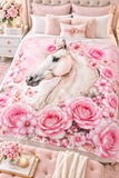 Blushing Rose Equestrian Horse — Thow Blanket