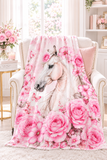 Blushing Rose Equestrian Horse — Thow Blanket