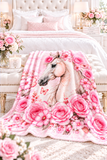 Blushing Rose Equestrian Horse — Thow Blanket