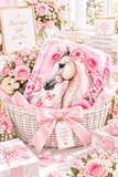 Blushing Rose Equestrian Horse — Thow Blanket