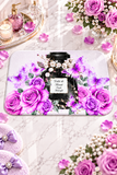 Purple Midnight Roses - Perfume Bottle White - Bath Mat