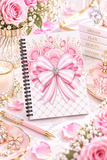 Candy Stripe Pink Couture - Spiral Notebook