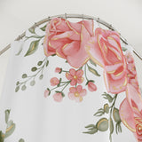 Shower Curtains-Luscious Pink Floral-Gold Trim