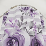 Shower Curtains-Soft Purple Floral-Soft Purple Horizontal Stripes-White