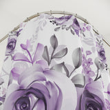 Shower Curtains-Soft Purple-Floral Stencil-White