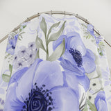 Shower Curtains-Soft Blue Floral-Blue Stencil-White