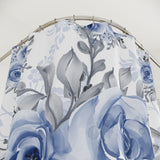 Shower Curtains-Stormy Blue-Floral Stencil-White