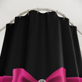 Shower Curtains-Glam Passion Pink Bow-Snow Leopard-Black