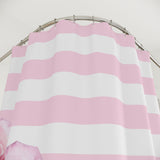 Shower Curtains - Pink Stripes - Floral Roses