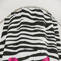 Shower Curtains-Glam Passion Pink Bow-Zebra-Black Glitter