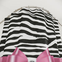 Shower Curtains-Glam Pink Bow-Zebra-Black Glitter