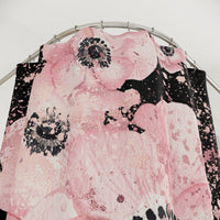 Shower Curtains-Rose Gold-Pink Floral-Paint Splatter-Black