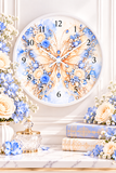 Buttercream Sapphire Blossom Butterfly - Wall Clock