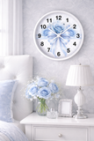 Blue Couture Diamond Bow - Wall Clock