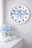 Blue Couture Diamond Bow - Wall Clock