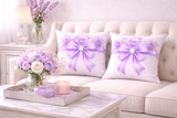 Purple Couture Diamond Bow - Square Pillow