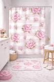 Blush Pink Garden Dream Stripes - Bath Mat