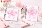 Pink Couture Diamond Bow - Spiral Notebook