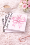 Pink Couture Diamond Bow - Spiral Notebook