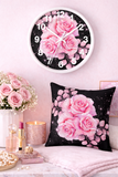Wall Clock - Rosabella Bloom - Black
