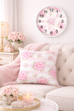Blush Pink Garden Dream Stripes - Wall Clock